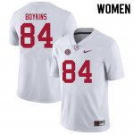 NCAA Women's Alabama Crimson Tide #84 Jacoby Boykins Stitched College 2021 Nike Authentic White Football Jersey EJ17Z36RV